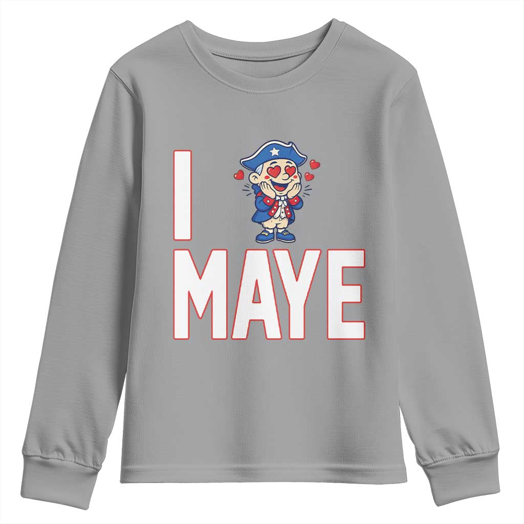 I Love Maye Youth Sweatshirt Funny QB Sport Fan TS12 Sport Gray Print Your Wear