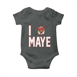 I Love Maye Baby Onesie Football Lover Gift For NE Fan TS12 Dark Heather Print Your Wear