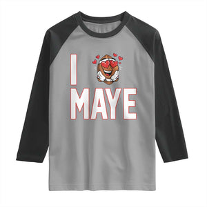 I Love Maye Raglan Shirt Football Lover Gift For NE Fan TS12 Sport Gray Black Print Your Wear