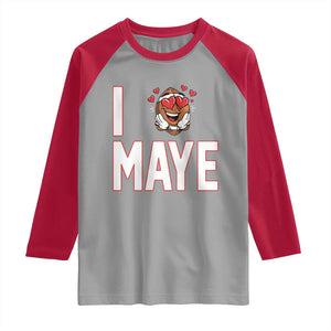 I Love Maye Raglan Shirt Football Lover Gift For NE Fan TS12 Sport Gray Red Print Your Wear