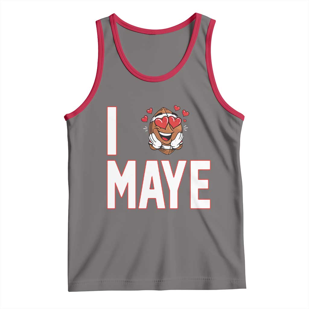 I Love Maye Tank Top Football Lover Gift For NE Fan TS12 Deep Heather Red Print Your Wear