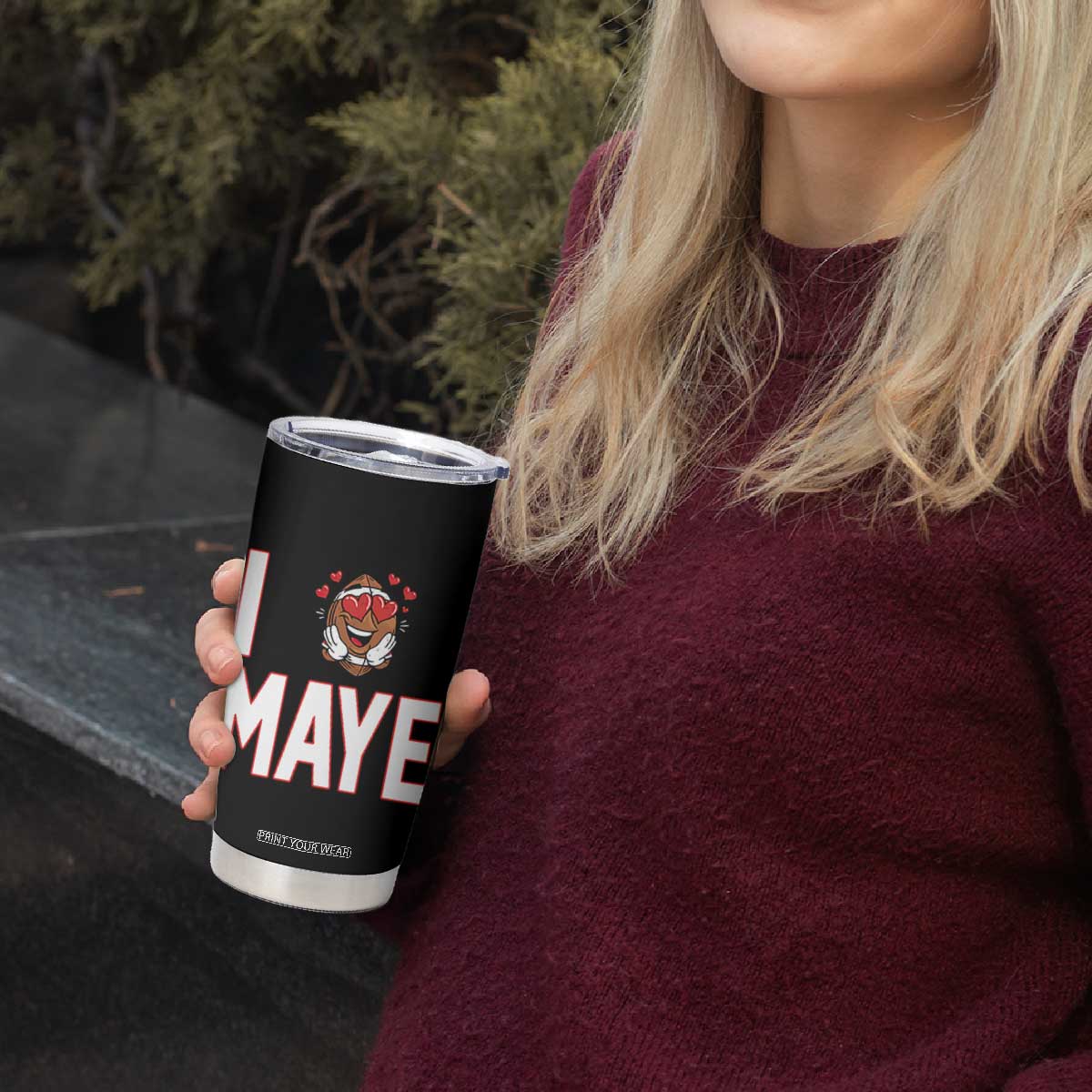 I Love Maye Tumbler Cup Football Lover Gift For NE Fan TS12 Print Your Wear