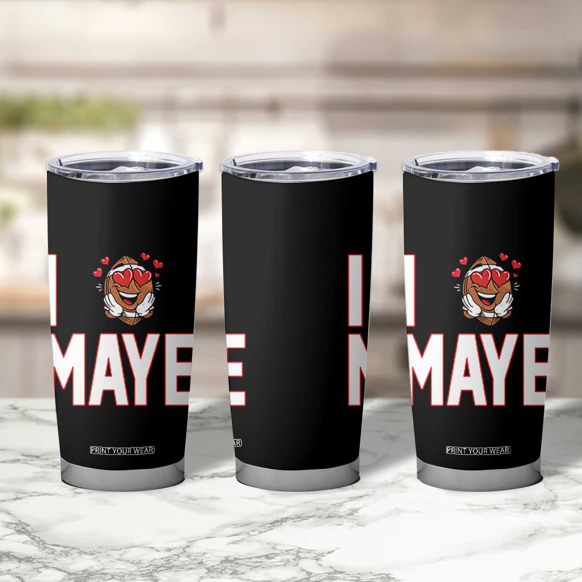 I Love Maye Tumbler Cup Football Lover Gift For NE Fan TS12 Print Your Wear