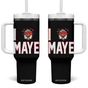 I Love Maye Tumbler With Handle Football Lover Gift For NE Fan TS12 One Size: 40 oz Black Print Your Wear