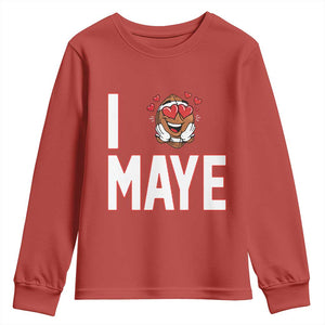 I Love Maye Youth Sweatshirt Football Lover Gift For NE Fan TS12 Red Print Your Wear