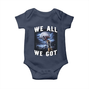 We All We Got Football Helmet Victory Graphic Baby Onesie TS12 Navy Print Your Wear