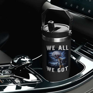 We All We Got Football Helmet Victory Graphic Flip Straw Tumbler TS12 Print Your Wear