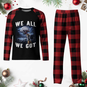 We All We Got Football Helmet Victory Graphic Plaid Pajama Set TS12 Buffalo Plaid Print Your Wear