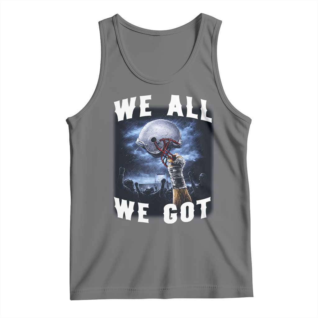 We All We Got Football Helmet Victory Graphic Tank Top TS12 Black Heather Print Your Wear