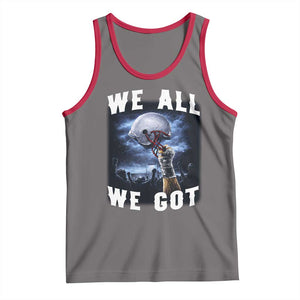 We All We Got Football Helmet Victory Graphic Tank Top TS12 Deep Heather Red Print Your Wear
