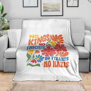 No Kings Wildflower Protest Throw Blanket No Fascists No Tyrants No Nazis TS12 Print Your Wear