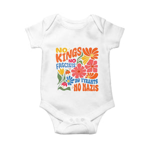 No Kings Wildflower Protest Baby Onesie No Fascists No Tyrants No Nazis TS12 White Print Your Wear
