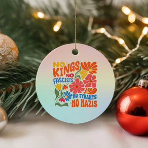 No Kings Wildflower Protest Ceramic Ornament No Fascists No Tyrants No Nazis TS12 1pc Pastel Print Your Wear