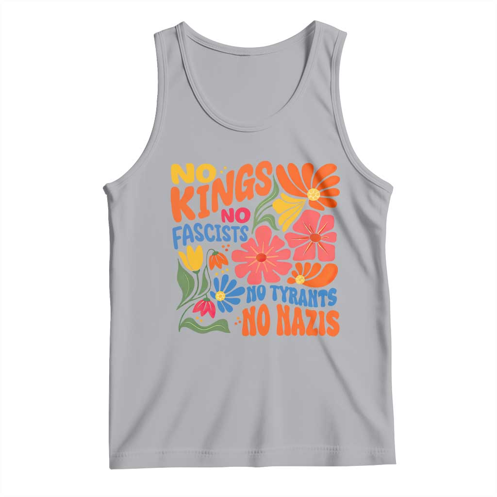 No Kings Wildflower Protest Tank Top No Fascists No Tyrants No Nazis TS12 Athletic Heather Print Your Wear