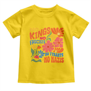 No Kings Wildflower Protest Toddler T Shirt No Fascists No Tyrants No Nazis TS12 Daisy Print Your Wear