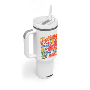 No Kings Wildflower Protest Tumbler With Handle No Fascists No Tyrants No Nazis TS12 Print Your Wear