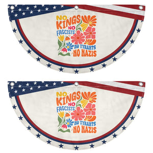 No Kings Wildflower Protest Patriotic Fan Flag No Fascists No Tyrants No Nazis
