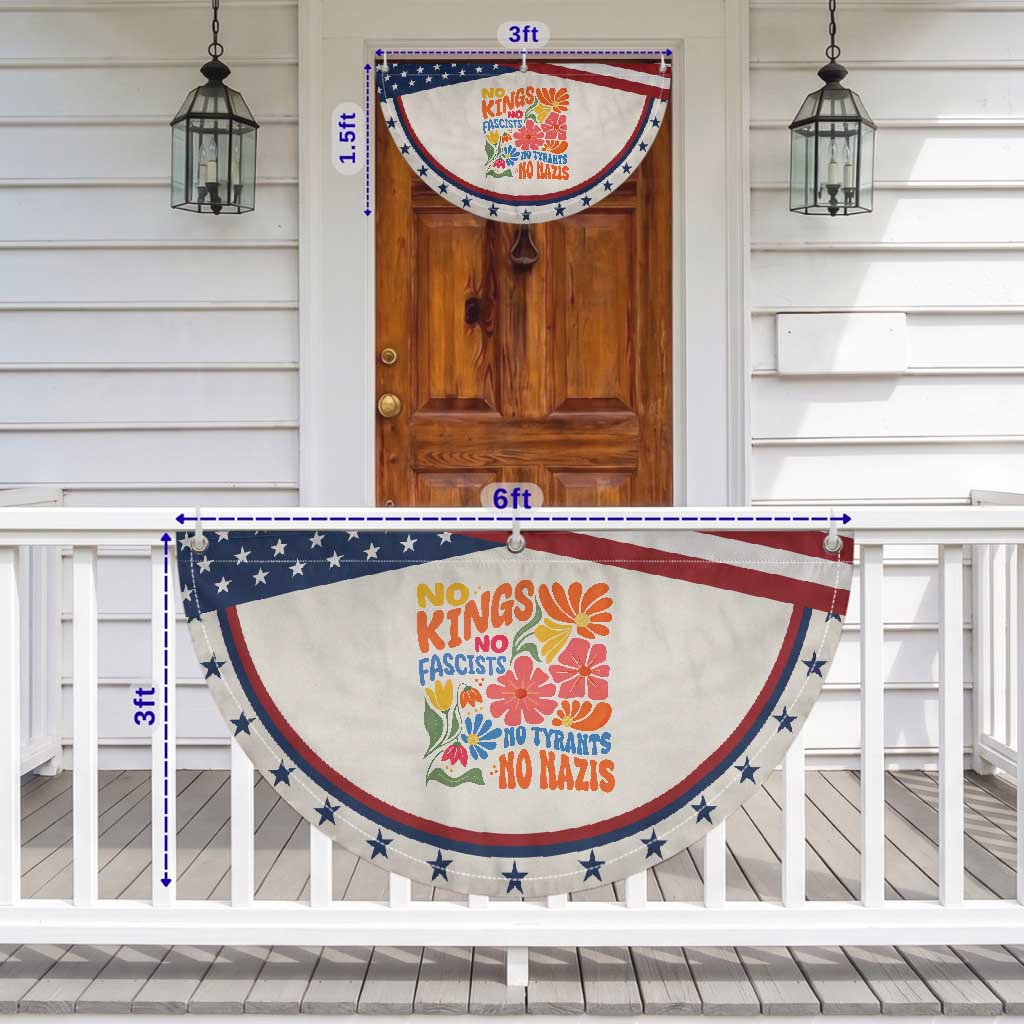 No Kings Wildflower Protest Patriotic Fan Flag No Fascists No Tyrants No Nazis