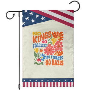 No Kings Wildflower Protest Garden Flag No Fascists No Tyrants No Nazis TS12 Modern Beige Blue Print Your Wear