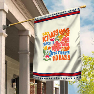 No Kings Wildflower Protest Garden Flag No Fascists No Tyrants No Nazis TS12 Modern Beige Red Print Your Wear
