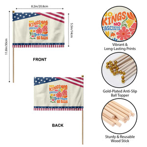 No Kings Wildflower Protest Patriotic Handheld Flag No Fascists No Tyrants No Nazis TS12 Print Your Wear