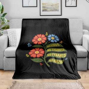 Wildflower Protest Freedom Gift Throw Blanket No Kings No Fascists No Tyrants TS12 Print Your Wear