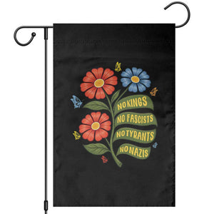 Wildflower Protest Freedom Gift Garden Flag No Kings No Fascists No Tyrants TS12 Black Print Your Wear