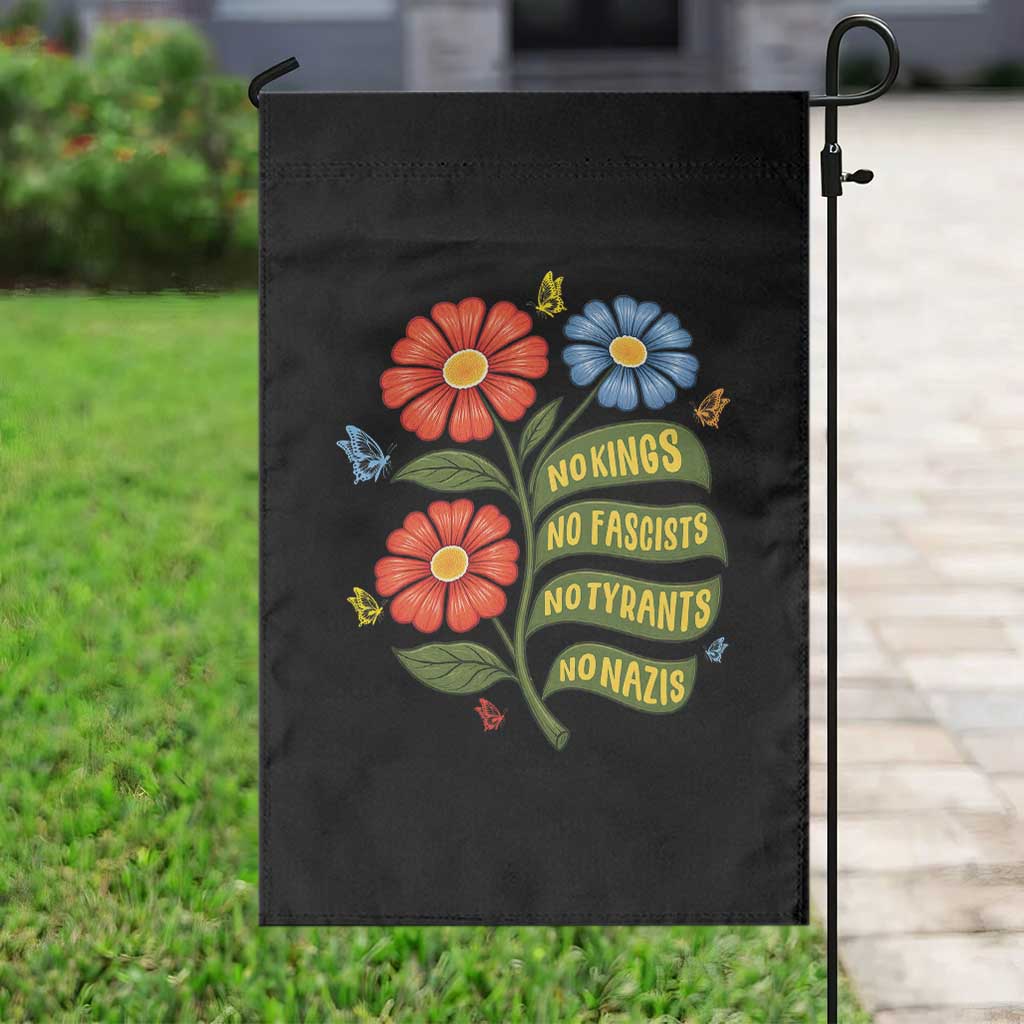 Wildflower Protest Freedom Gift Garden Flag No Kings No Fascists No Tyrants TS12 Print Your Wear