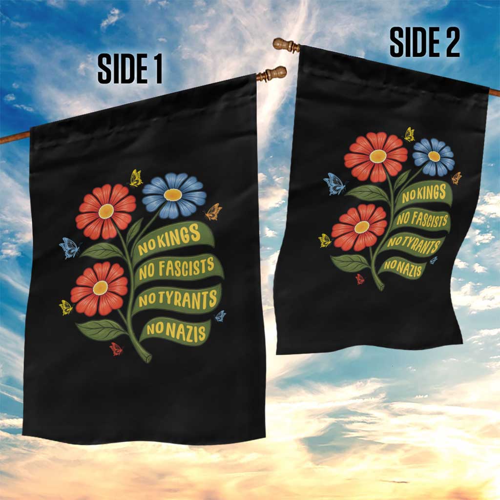 Wildflower Protest Freedom Gift Garden Flag No Kings No Fascists No Tyrants TS12 Print Your Wear