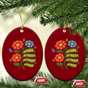 Wildflower Protest Freedom Gift Ceramic Ornament No Kings No Fascists No Tyrants TS12 Print Your Wear