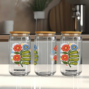 Wildflower Protest Freedom Gift Glass Can No Kings No Fascists No Tyrants TS12 Print Your Wear
