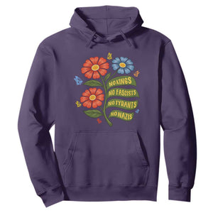 Wildflower Protest Freedom Gift Hoodie No Kings No Fascists No Tyrants TS12 Purple Print Your Wear