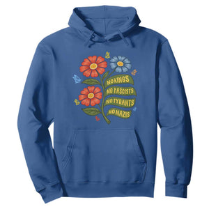 Wildflower Protest Freedom Gift Hoodie No Kings No Fascists No Tyrants TS12 Royal Blue Print Your Wear