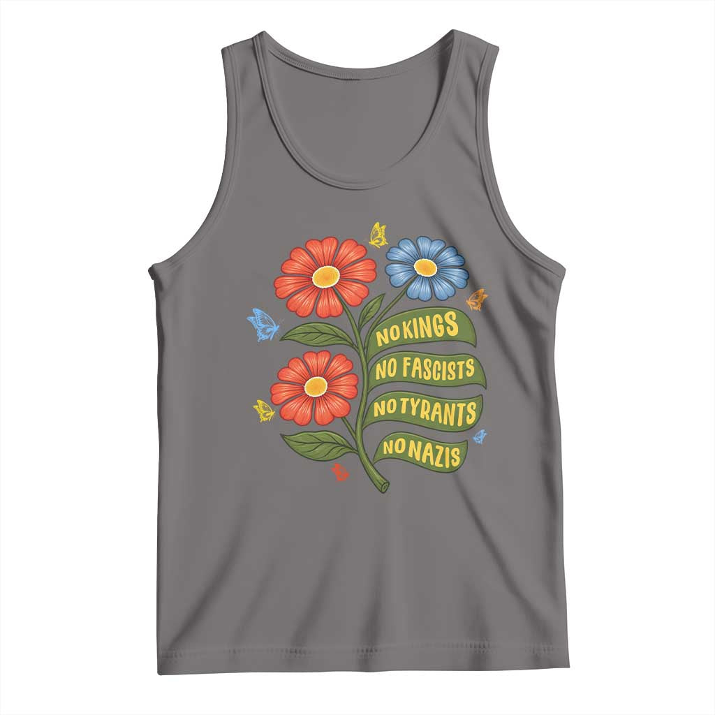 Wildflower Protest Freedom Gift Tank Top No Kings No Fascists No Tyrants TS12 Deep Heather Print Your Wear