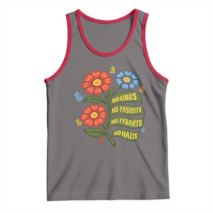 Wildflower Protest Freedom Gift Tank Top No Kings No Fascists No Tyrants TS12 Deep Heather Red Print Your Wear