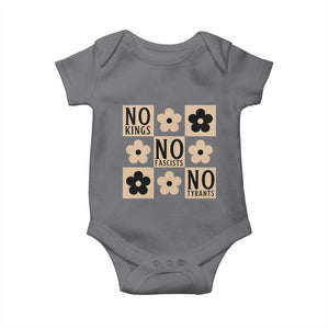 No Kings Wildflower Retro Boho Floral Baby Onesie TS12 Charcoal Print Your Wear