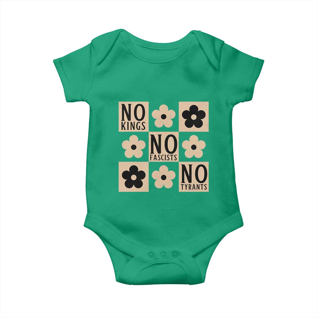 No Kings Wildflower Retro Boho Floral Baby Onesie TS12 Irish Green Print Your Wear