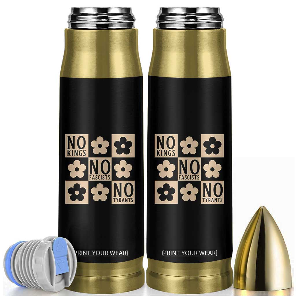 No Kings Wildflower Retro Boho Floral Bullet Tumbler TS12 Black Print Your Wear
