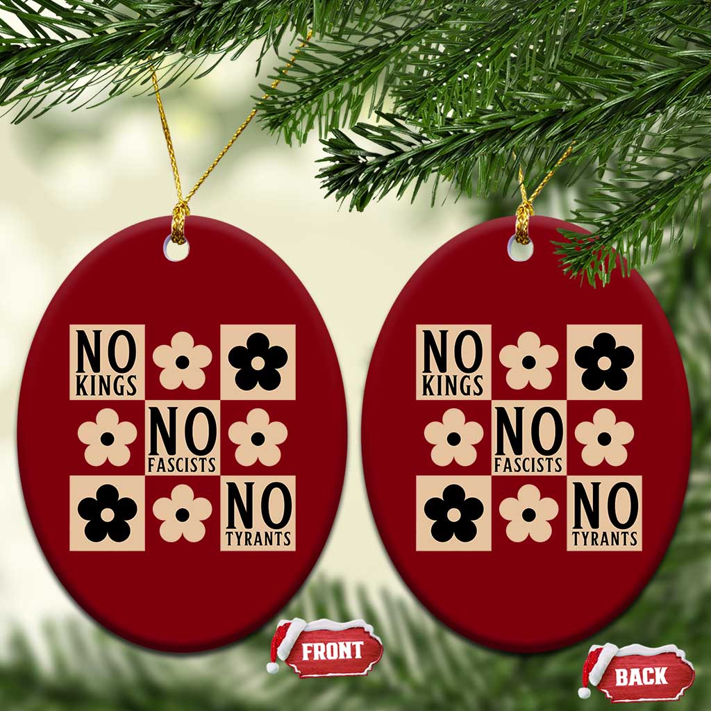 No Kings Wildflower Retro Boho Floral Ceramic Ornament TS12 Print Your Wear