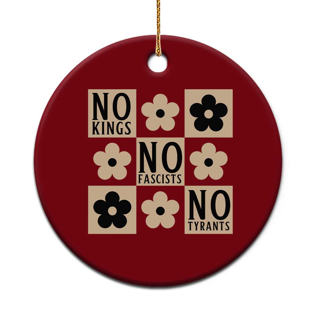 No Kings Wildflower Retro Boho Floral Ceramic Ornament TS12 1pc Red Print Your Wear