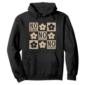 No Kings Wildflower Retro Boho Floral Hoodie TS12 Black Print Your Wear
