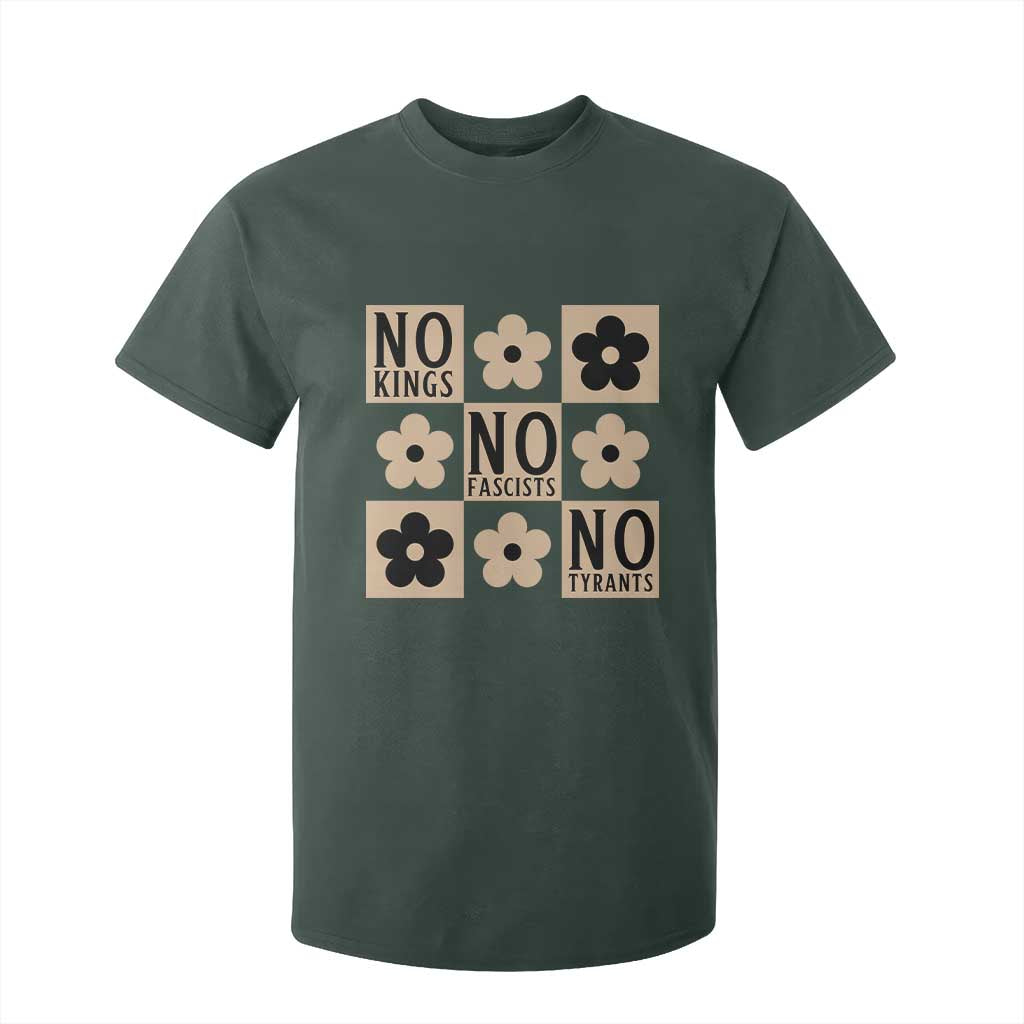 No Kings Wildflower Retro Boho Floral T Shirt For Kid TS12 Dark Forest Green Print Your Wear