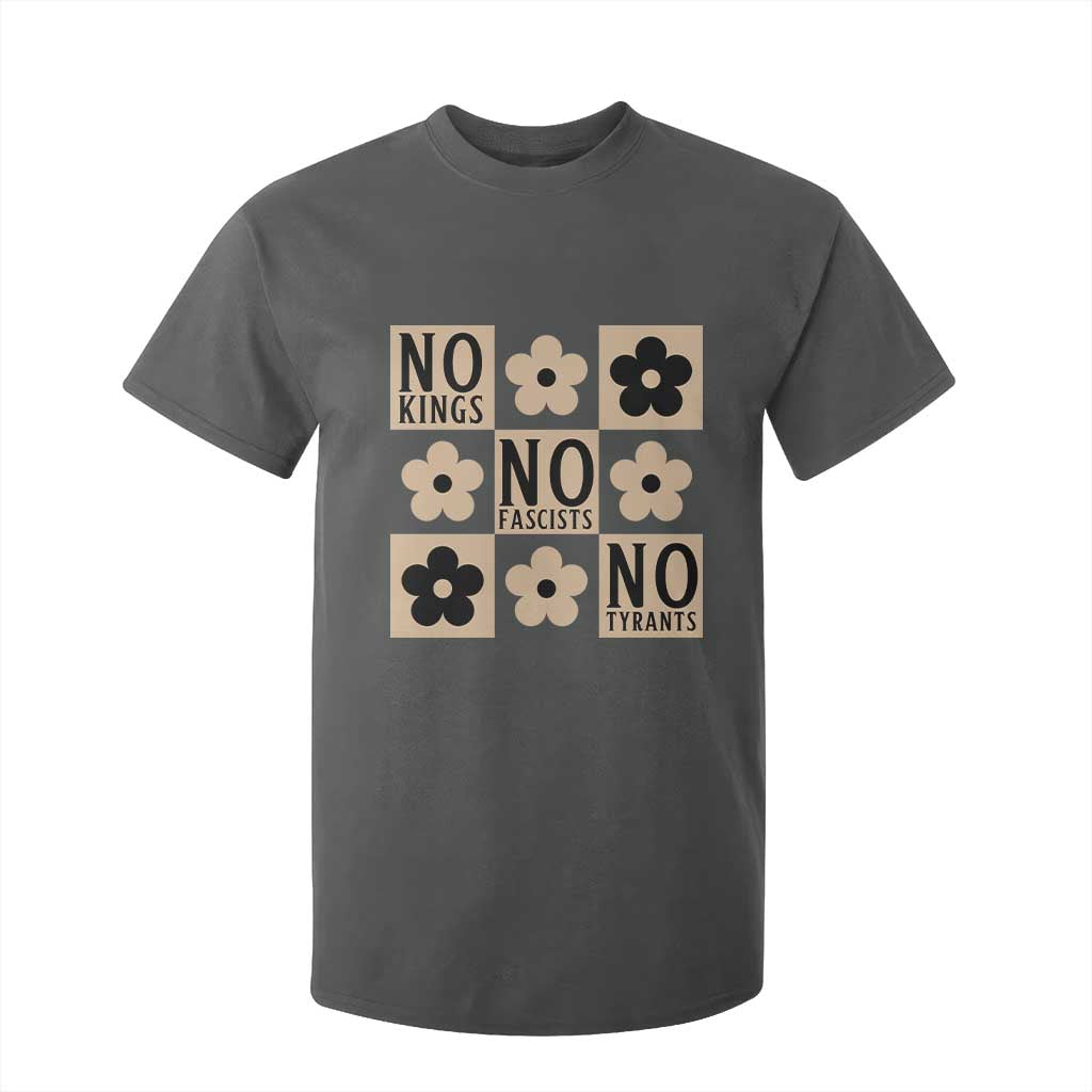 No Kings Wildflower Retro Boho Floral T Shirt For Kid TS12 Dark Heather Print Your Wear