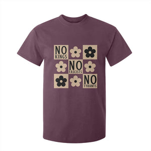 No Kings Wildflower Retro Boho Floral T Shirt For Kid TS12 Maroon Print Your Wear