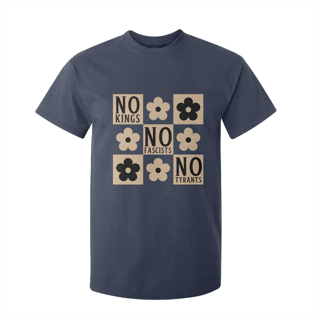 No Kings Wildflower Retro Boho Floral T Shirt For Kid TS12 Navy Print Your Wear
