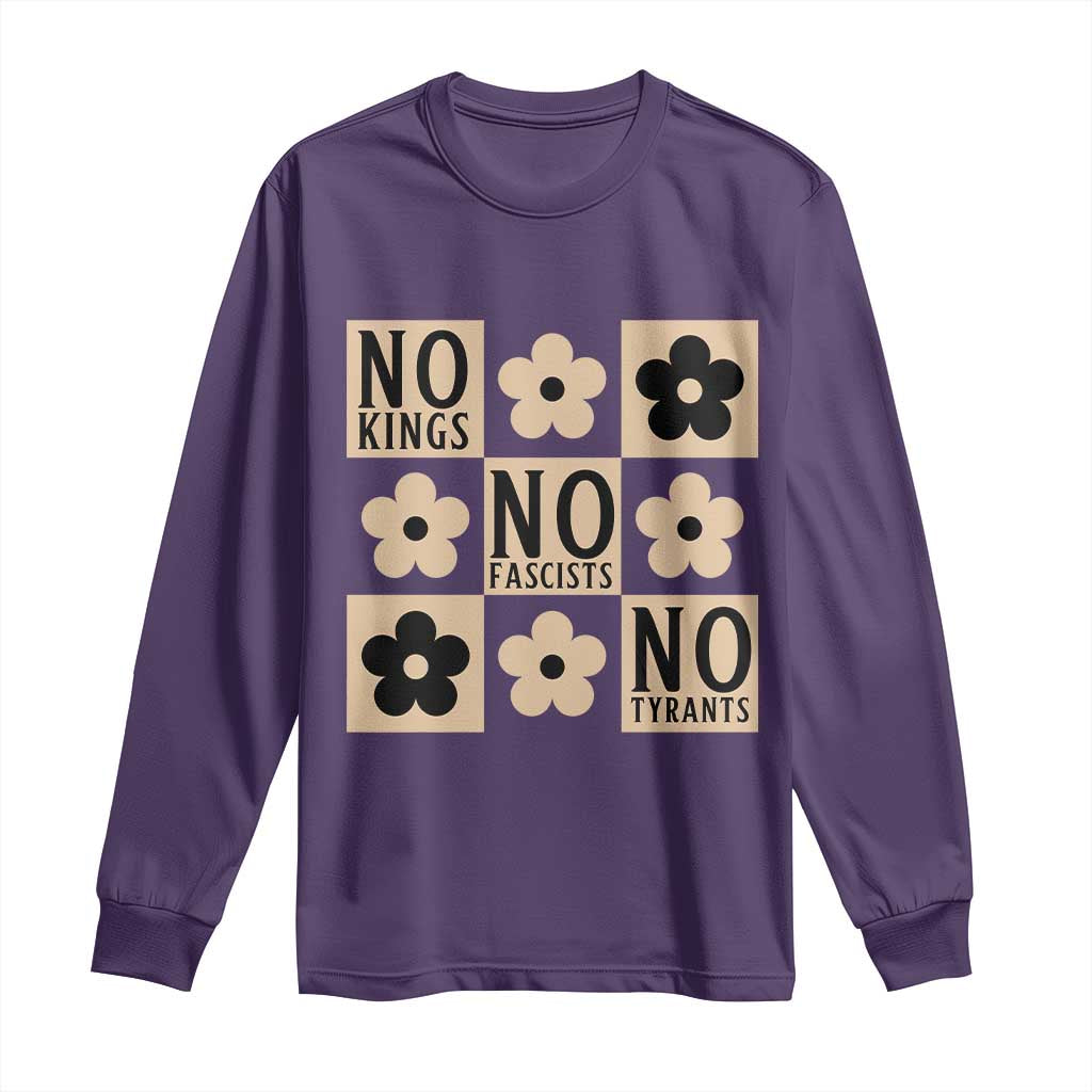 No Kings Wildflower Retro Boho Floral Long Sleeve Shirt TS12 Purple Print Your Wear
