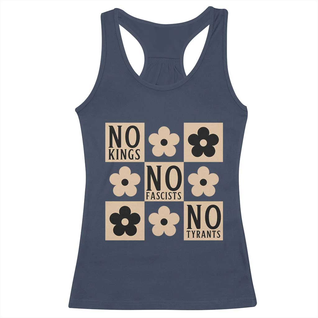 No Kings Wildflower Retro Boho Floral Racerback Tank Top TS12 Navy Print Your Wear