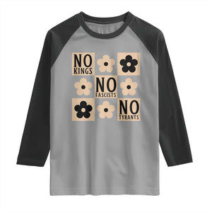 No Kings Wildflower Retro Boho Floral Raglan Shirt TS12 Sport Gray Black Print Your Wear