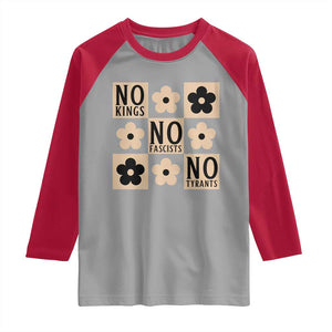 No Kings Wildflower Retro Boho Floral Raglan Shirt TS12 Sport Gray Red Print Your Wear