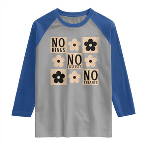 No Kings Wildflower Retro Boho Floral Raglan Shirt TS12 Sport Gray Royal Print Your Wear